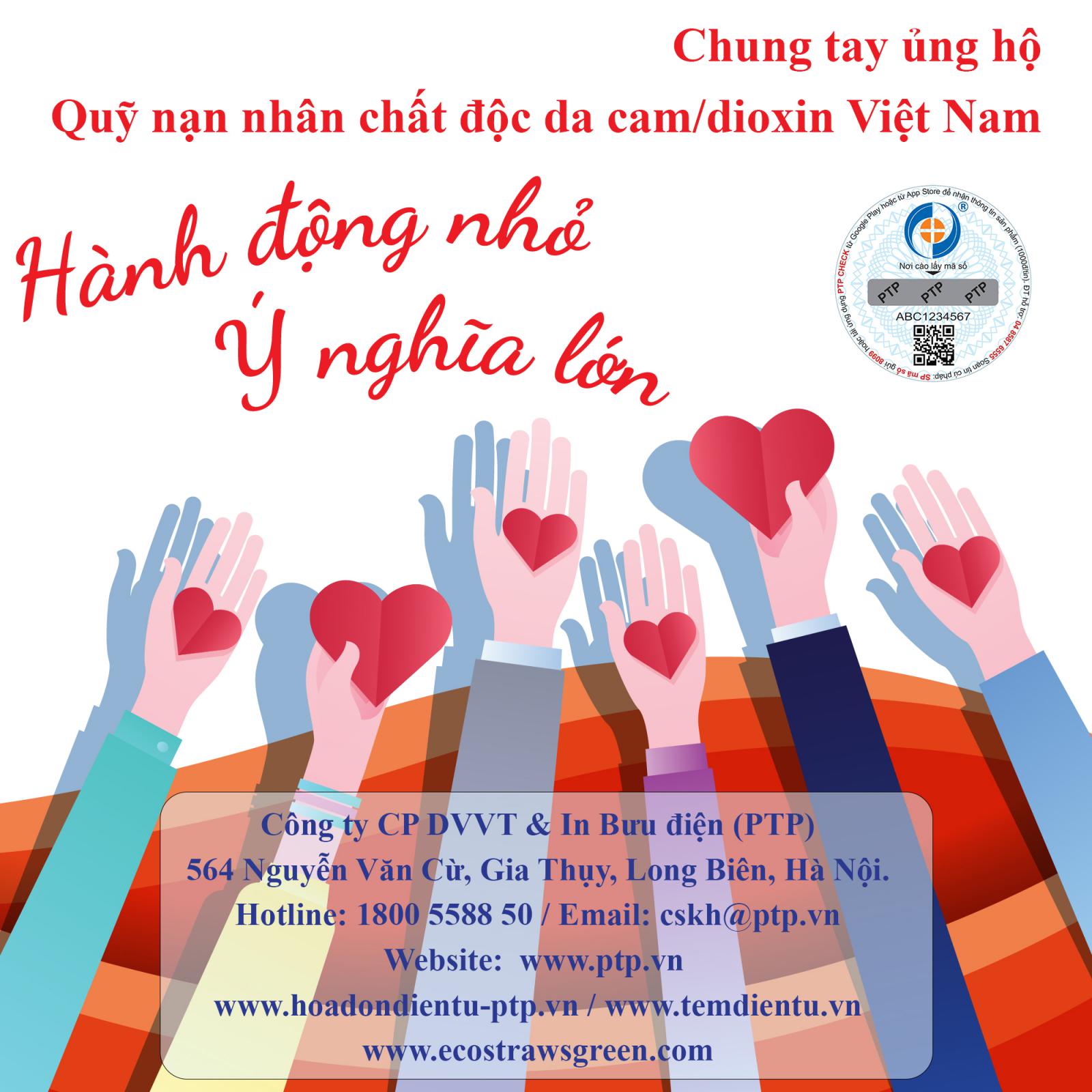 Công ty PTP chung tay gây quỹ ủng hộ nạn nhân chất độc màu da cam.