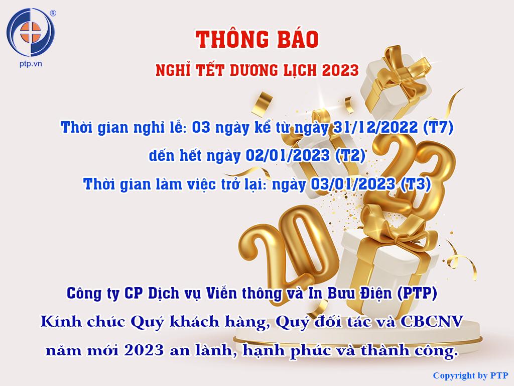 TB Nghỉ Tết Dương lịch 2023